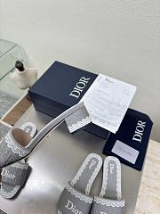 Kitlife Dior Dentelle Heeled Slide Trianon Gray Dior Oblique Embroidered Cotton and White Lace - 6