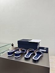 Kitlife Dior Dentelle Heeled Slide Dark Blue Dior Oblique Embroidered Cotton and White Lace  - 2
