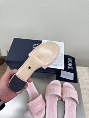 Kitlife Dior Dentelle Heeled Slide Pink Dior Oblique Embroidered Cotton and White Lace  - 6