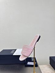 Kitlife Dior Dentelle Heeled Slide Pink Dior Oblique Embroidered Cotton and White Lace  - 2