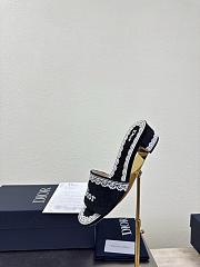 Kitlife Dior Dentelle Heeled Slide Black Dior Oblique Embroidered Cotton and White Lace  - 5