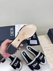 Kitlife Dior Dentelle Heeled Slide Black Dior Oblique Embroidered Cotton and White Lace  - 4