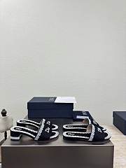 Kitlife Dior Dentelle Heeled Slide Black Dior Oblique Embroidered Cotton and White Lace  - 3