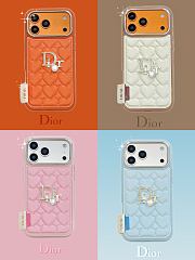 Kitlife Dior Sparkling Diamond Heart Leather Phone Case  - 1