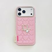 Kitlife Dior Sparkling Diamond Heart Leather Phone Case  - 3
