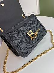 Kitlife Burberry Quilted Monogram Lambskin Crossbody Bag Black 21x6x16cm - 6