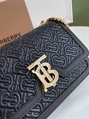 Kitlife Burberry Quilted Monogram Lambskin Crossbody Bag Black 21x6x16cm - 2