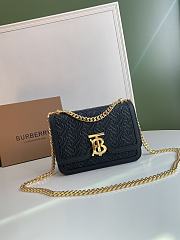 Kitlife Burberry Quilted Monogram Lambskin Crossbody Bag Black 21x6x16cm - 1