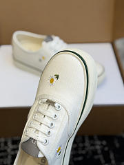 Kitlife Dior Saltwind Sneaker White Cotton Embroidered with Multicolor Dior Daisy Motif - 6