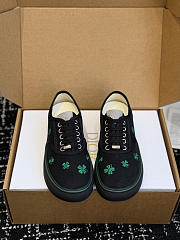 Kitlife Dior Saltwind Sneaker Black Cotton Embroidered with Green Dior Clover Motif - 1