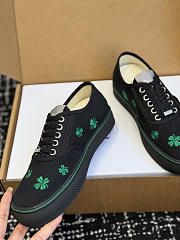 Kitlife Dior Saltwind Sneaker Black Cotton Embroidered with Green Dior Clover Motif - 6
