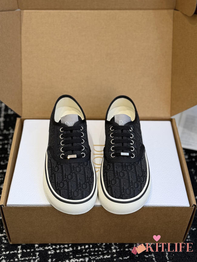 Kitlife Dior Saltwind Sneaker Black Dior Oblique Embroidered Cotton  - 1