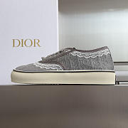 Kitlife Dior Saltwind Sneaker Grey Dior Oblique Embroidered Cotton and White Lace - 2