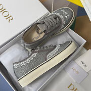 Kitlife Dior Saltwind Sneaker Grey Dior Oblique Embroidered Cotton and White Lace - 4