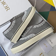 Kitlife Dior Saltwind Sneaker Grey Dior Oblique Embroidered Cotton and White Lace - 6
