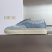 Kitlife Dior Saltwind Sneaker Blue Dior Oblique Embroidered Cotton and White Lace - 5