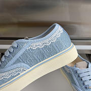 Kitlife Dior Saltwind Sneaker Blue Dior Oblique Embroidered Cotton and White Lace - 3