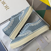 Kitlife Dior Saltwind Sneaker Blue Dior Oblique Embroidered Cotton and White Lace - 2