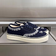 Kitlife Dior Saltwind Sneaker Dark Blue Dior Oblique Embroidered Cotton and White Lace  - 6