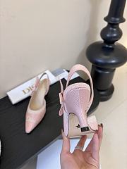 Kitlife Dior J'Adior Slingback Dior Oblique Pink Embroidered Cotton And White Lace - 6