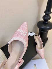 Kitlife Dior J'Adior Slingback Dior Oblique Pink Embroidered Cotton And White Lace - 3