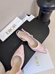 Kitlife Dior J'Adior Slingback Dior Oblique Pink Embroidered Cotton And White Lace - 2