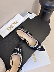 Kitlife Dior J'Adior Slingback Dior Oblique Black Embroidered Cotton And White Lace  - 6
