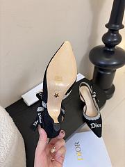 Kitlife Dior J'Adior Slingback Dior Oblique Black Embroidered Cotton And White Lace  - 4