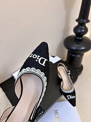 Kitlife Dior J'Adior Slingback Dior Oblique Black Embroidered Cotton And White Lace  - 3