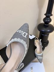 Kitlife Dior J'Adior Slingback Dior Oblique Grey Embroidered Cotton And White Lace  - 6