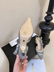 Kitlife Dior J'Adior Slingback Dior Oblique Grey Embroidered Cotton And White Lace  - 4