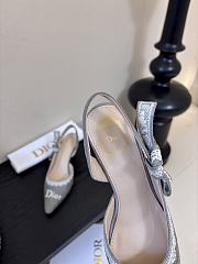 Kitlife Dior J'Adior Slingback Dior Oblique Grey Embroidered Cotton And White Lace  - 3