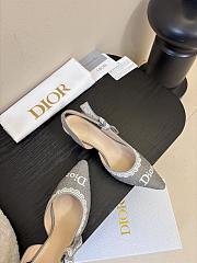 Kitlife Dior J'Adior Slingback Dior Oblique Grey Embroidered Cotton And White Lace  - 2