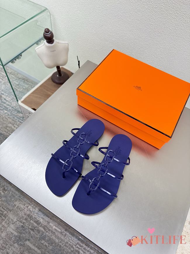 Kitlife Hermes Mykonos Sandals Dark Blue  - 1