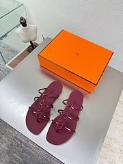 Kitlife Hermes Mykonos Sandals Burgundy - 1