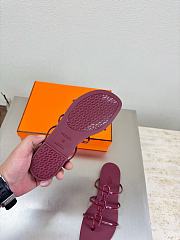 Kitlife Hermes Mykonos Sandals Burgundy - 2