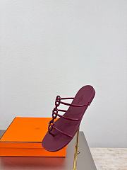 Kitlife Hermes Mykonos Sandals Burgundy - 4