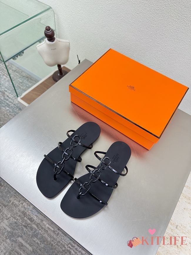 Kitlife Hermes Mykonos Sandals Black - 1