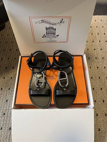Kitlife Hermes Marinella Sandals Black