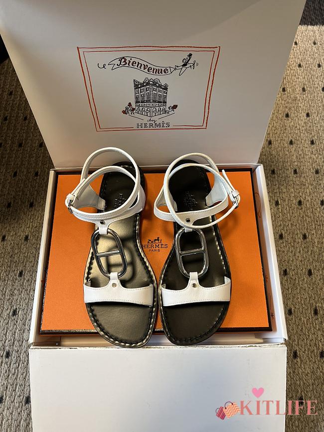 Kitlife Hermes Marinella Sandals Black & White - 1