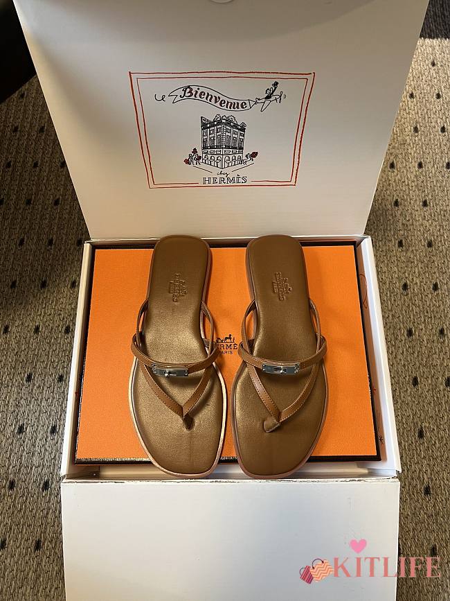 Kitlife Hermes Miss Sandals Brown - 1
