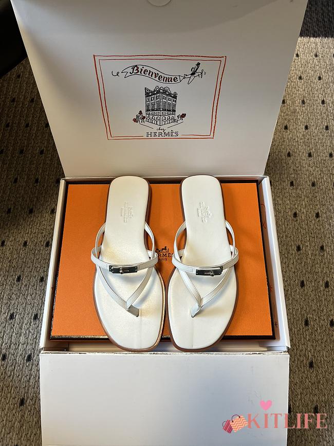 Kitlife Hermes Miss Sandals White - 1