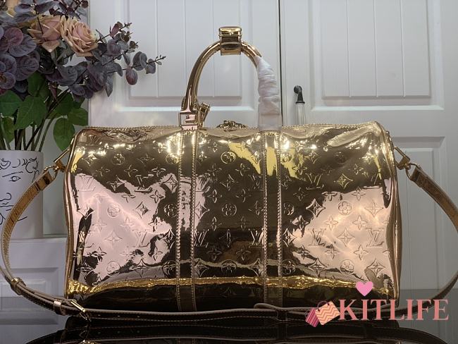 Kitlife Louis Vuitton Keepall Bandoulière 45 Bag Copper Monogram Miroir Coated Canvas M26463 45x27x20cm - 1