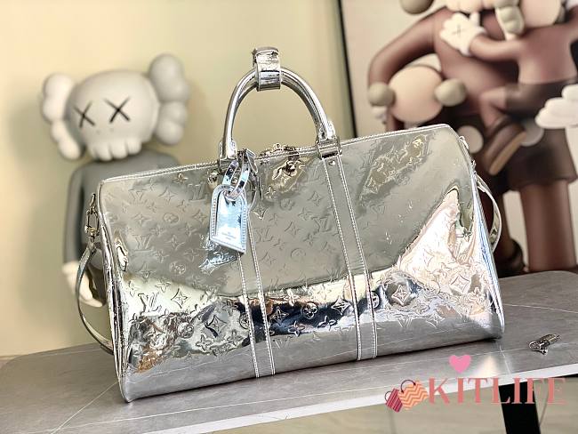 Kitlife Louis Vuitton Keepall Bandoulière 50 Bag Silver Monogram Mirror Canvas M26766 50x29x23cm - 1