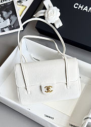 Kitlife Chanel 26P Flap Bag White Grained Shiny Calfskin AS6130 15x22x7cm - 1