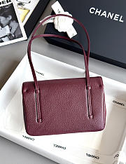 Kitlife Chanel 26P Flap Bag Burgundy Grained Shiny Calfskin AS6130 15x22x7cm  - 4