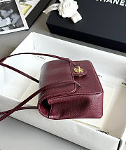 Kitlife Chanel 26P Flap Bag Burgundy Grained Shiny Calfskin AS6130 15x22x7cm  - 5