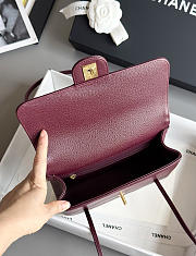 Kitlife Chanel 26P Flap Bag Burgundy Grained Shiny Calfskin AS6130 15x22x7cm  - 2