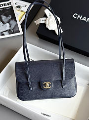 Kitlife Chanel 26P Flap Bag Dark Blue Grained Shiny Calfskin AS6130 15x22x7cm  - 1