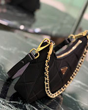 Kitlife Prada Re-Edition Quilted Mini Bag Black Saffiano Leather 1BC204 18x22x6cm - 5